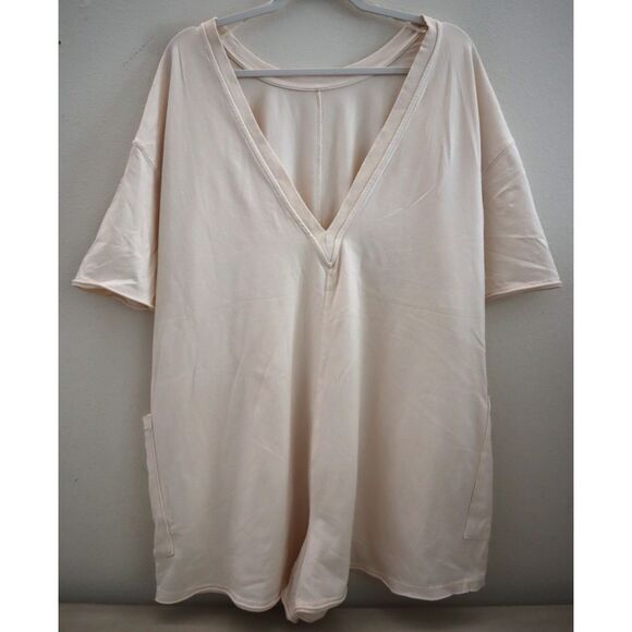 Free People Movement OB1882045 Women's Sz S Blush/Light Pink Hot Shot Tee Romper - Picture 2 of 5